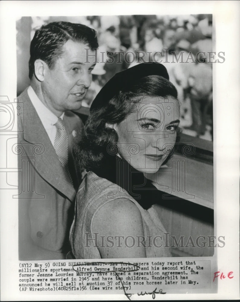 1956 Press Photo New York-Millionaire sportsman and his wife separate- Historic Images