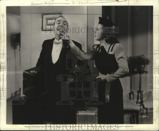 1943 Deanna Durbin and Pat O'Brien in character roles - Historic Images