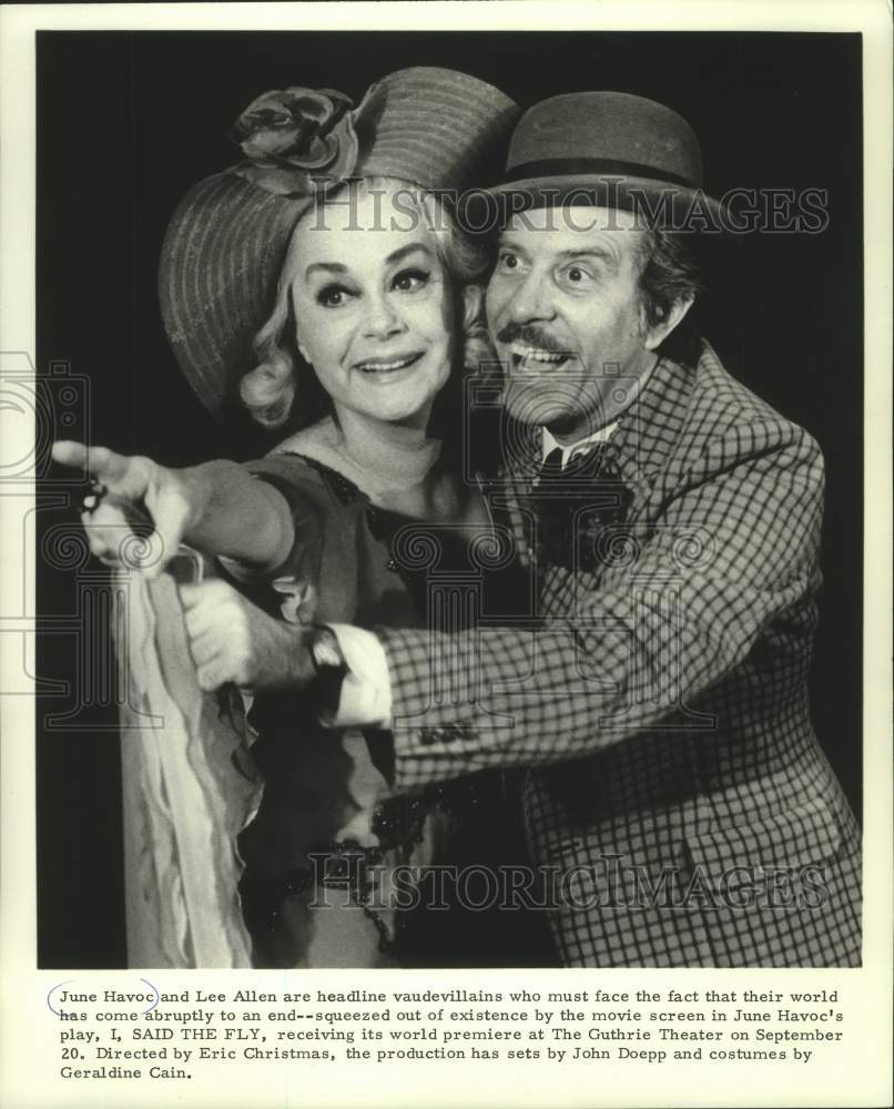 1973 Press Photo June Havoc and Lee Allen star in play, I, SAID THE FLY.- Historic Images