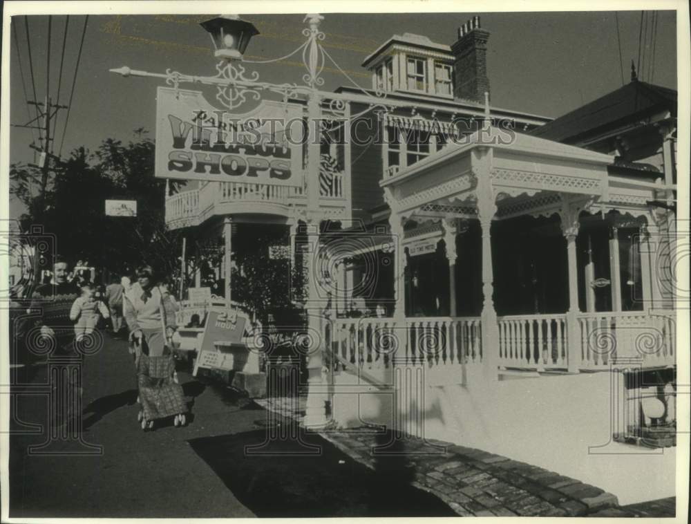 1990 Press Photo Restored homes of Auckland&#39;s Parnell Village now houses shops- Historic Images