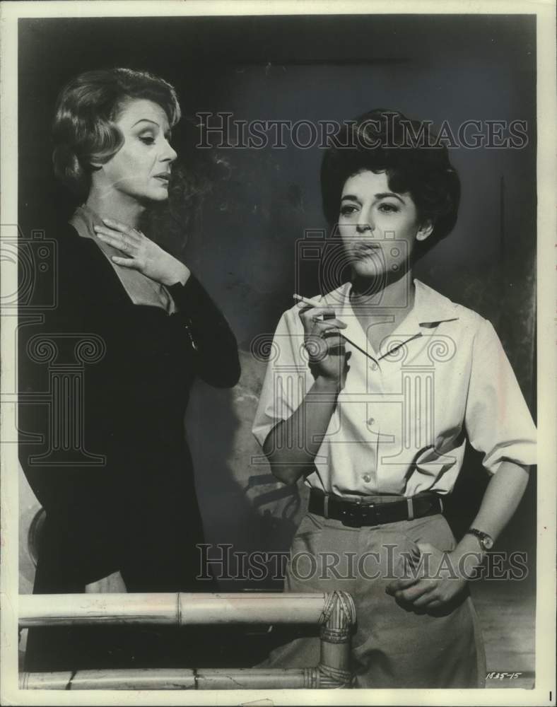 1956 Press Photo Anne Bancroft &amp; Margaret Leighton in &quot;&amp; Women&quot; - mjx70551- Historic Images