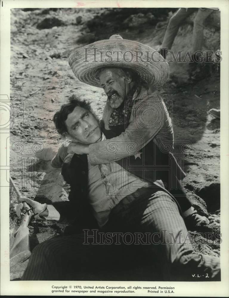 1970 Press Photo Burt Lancaster &amp; Frank Silvera in &quot;Valdez Is Coming&quot; - Historic Images