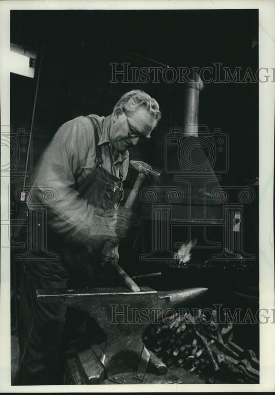 1982 Joseph Ahrens, Wisconsin Electric Power Co.'s only blacksmith - Historic Images