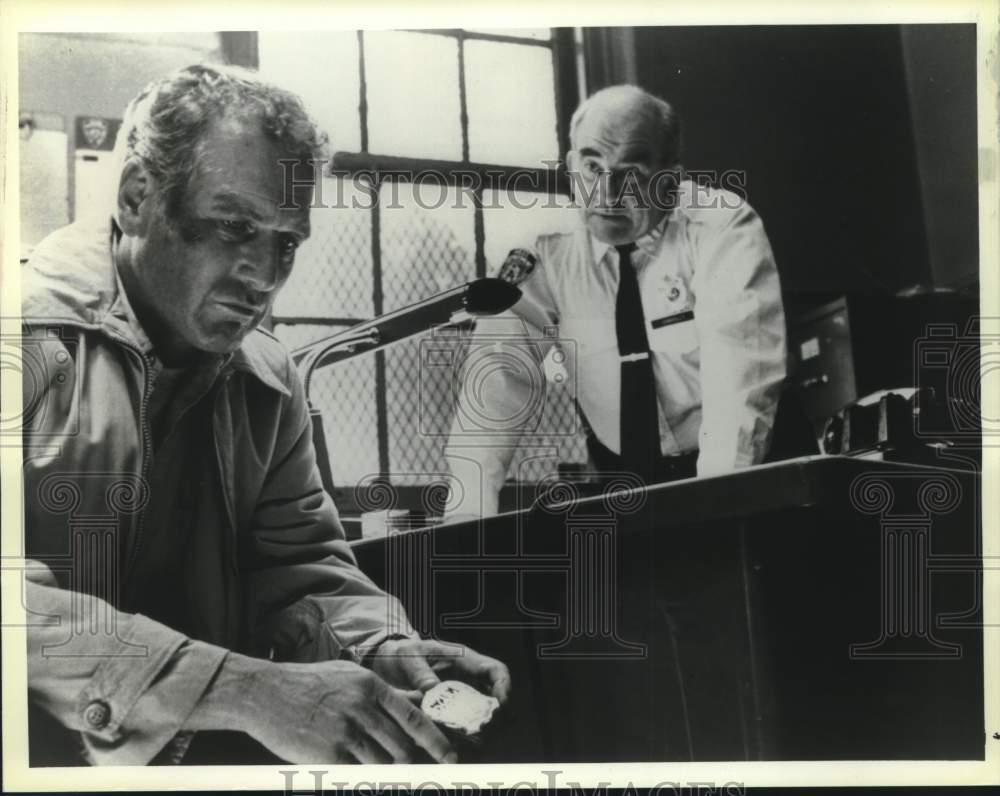 1964 Press Photo Ed Asner & Paul Newman in "Fort Apache, the Bronx" - mjx74094- Historic Images