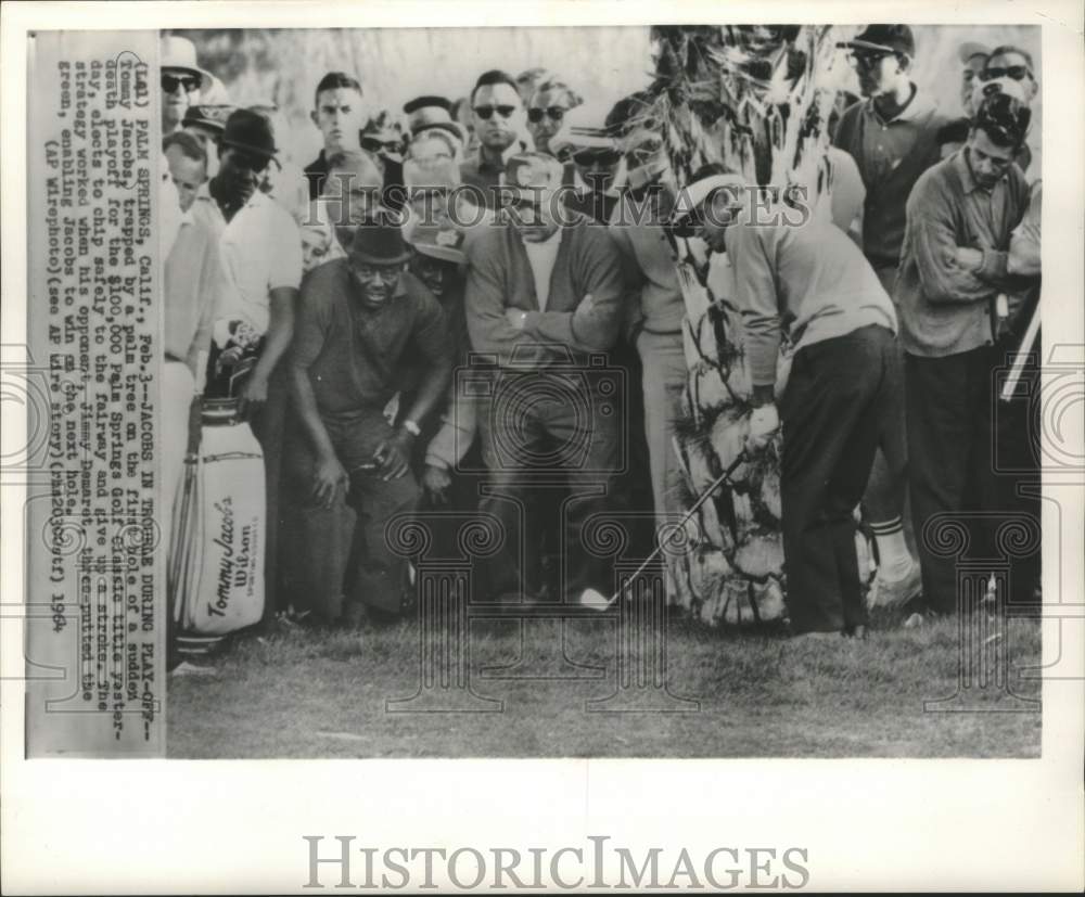 1964 Press Photo Crowd watches Tommy Jacobs play in Palm Springs Golf Classic- Historic Images