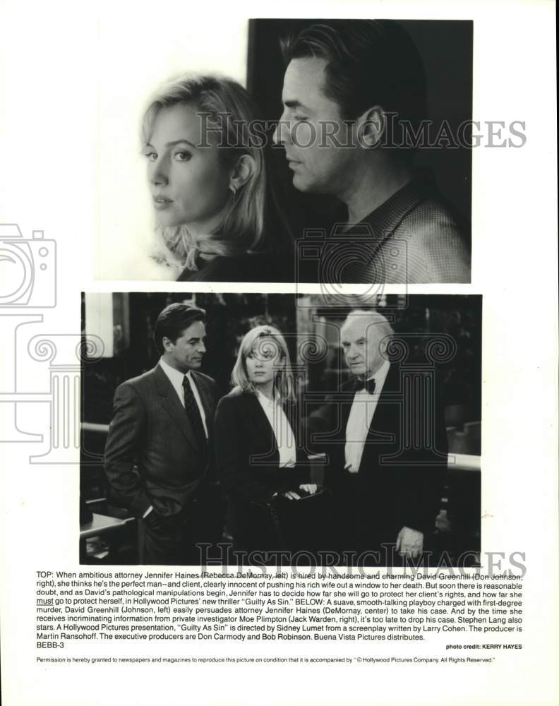 1993 Press Photo Don Johnson With Others In Scenes From &#39;Guilty As Sin&#39;- Historic Images