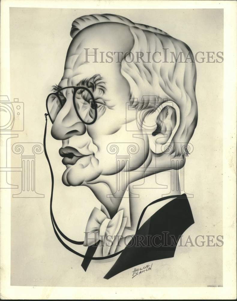 1940 Character drawing of Secretary of State Cordell Hull - Historic Images