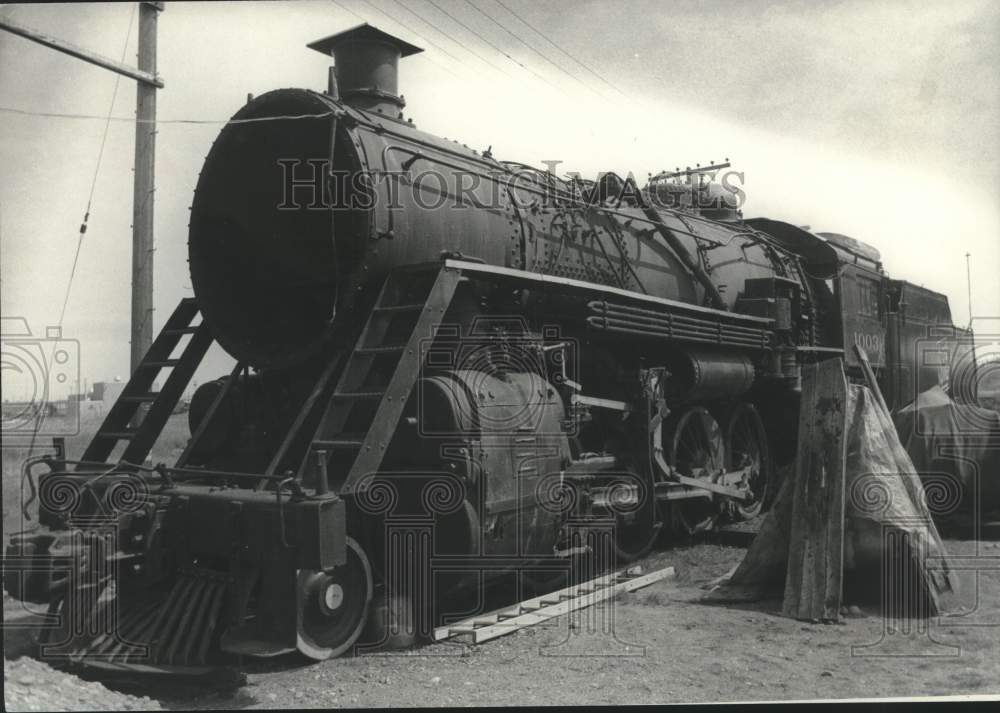 1979 Press Photo Locomotive being restored by Superior Shortline Steam Railroad - Historic Images