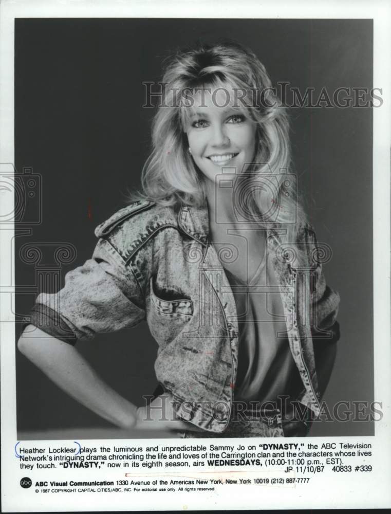 1987 Press Photo Heather Locklear plays in 8th season of &quot;Dynasty&quot; - mjx79238- Historic Images