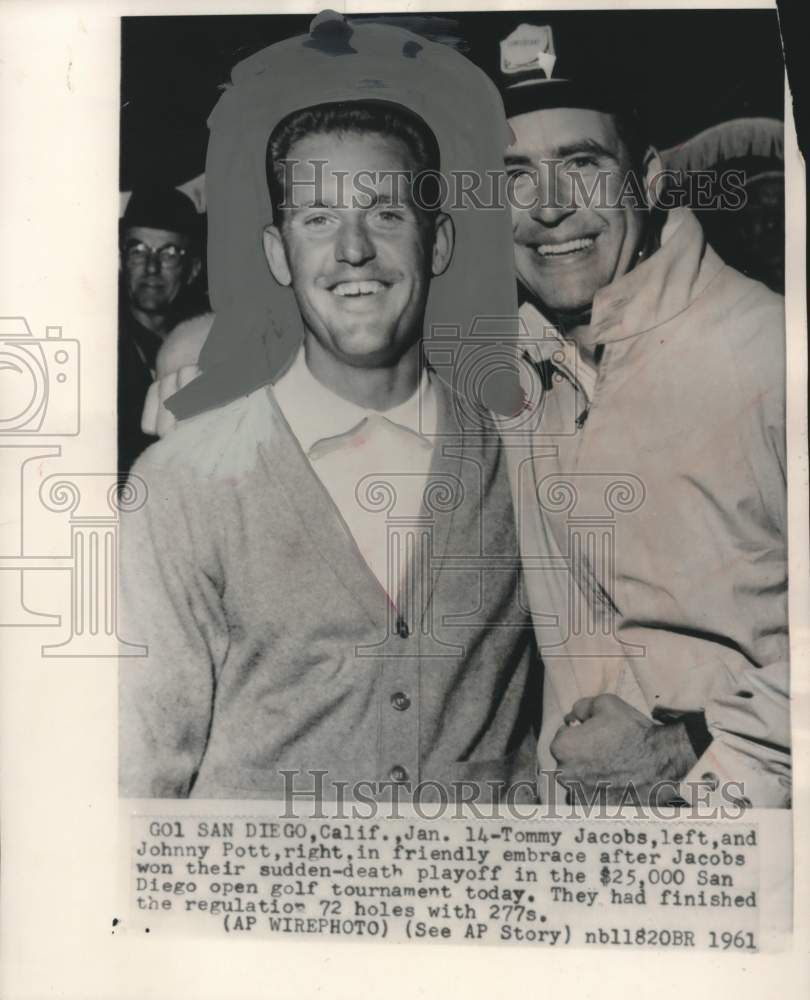 1961 Tommy Jacobs &amp; Johnny Pott after Jacobs won San Diego play-off - Historic Images