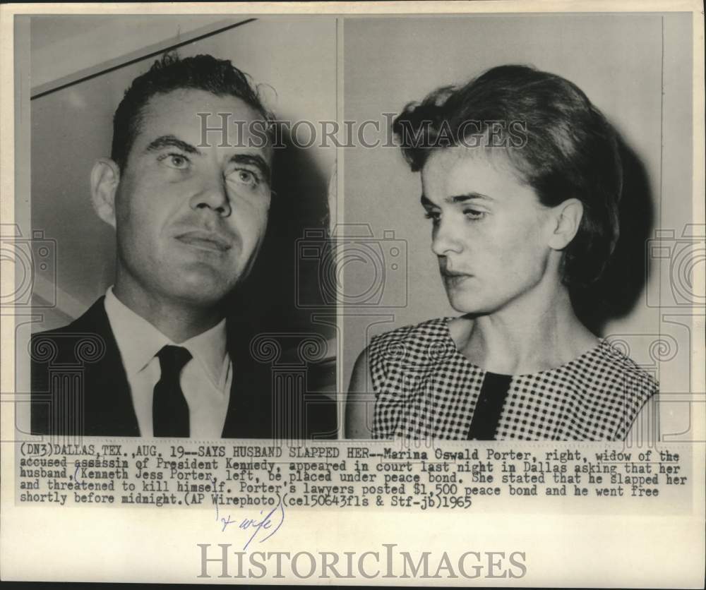 1965 Marina Oswald Porter and her husband, Kenneth in Dallas - Historic Images