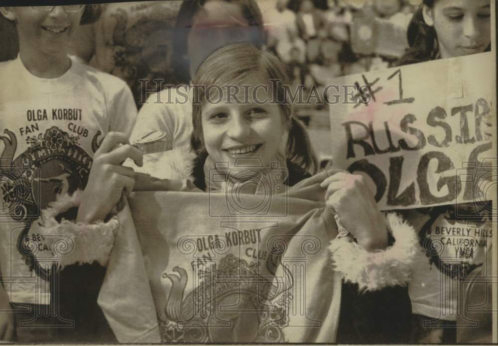 1973 Press Photo Olga Korbut, member of Russia's touring gymnastics team, L.A.- Historic Images