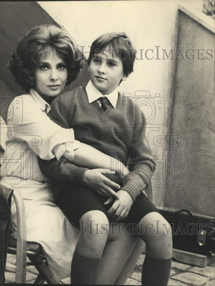 1969 Press Photo Gina Lollobrigida and son Milko Skofic, Jr. - mjx82300 - Historic Images