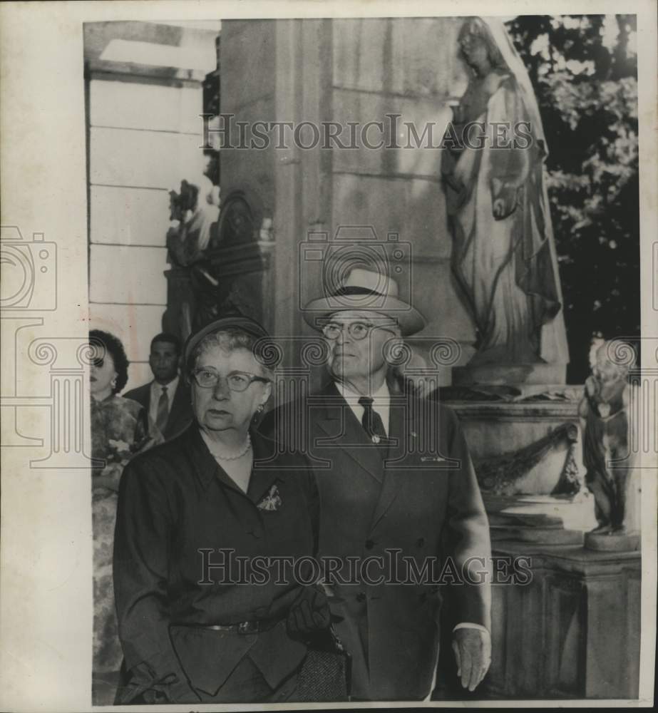 1958 Harry S. Truman and Wife in Genoa Italy-Historic Images