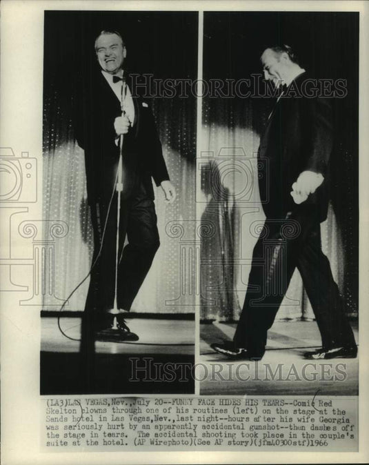 1966 Comic Red Skelton on stage at Sands Hotel in Las Vegas, Nevada-Historic Images