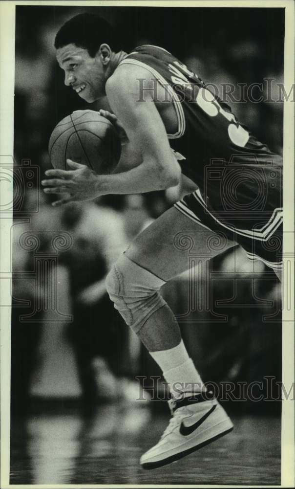 1983 Press Photo Marquette basketball player Glenn Rivers - mjx84034- Historic Images