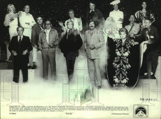 1981 Press Photo Cast of film, "S.O.B", Julie Andrews and others - Historic Images