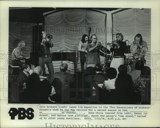 1976 Press Photo Dave Brubeck presents "Two Generations of Brubeck" on PBS-TV - Historic Images