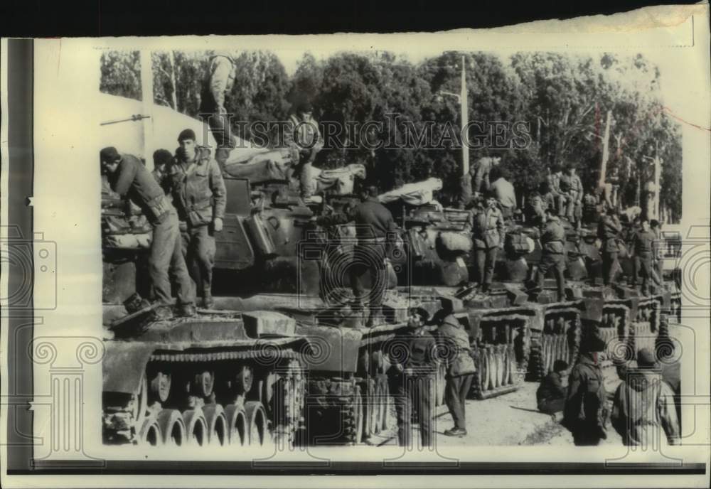 1967 Turkish tanks in Mersin ready for possible invasion of Cyprus.-Historic Images