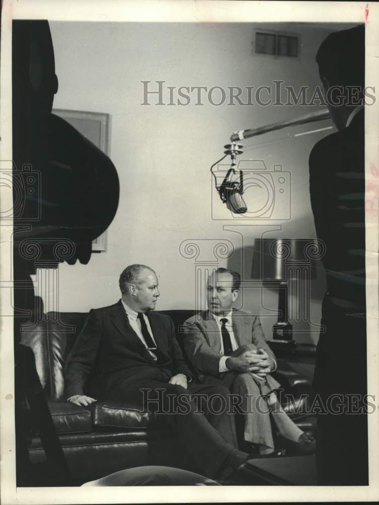 1955 William Randolph Hearst Jr. &amp; other on Meeting at the Summit - Historic Images