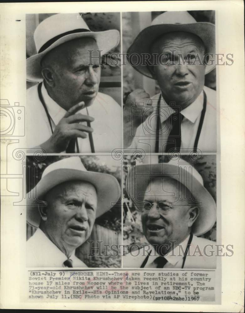 1967 Press Photo 73 year old retired Soviet Premier Nikita Khrushchev, Moscow - Historic Images