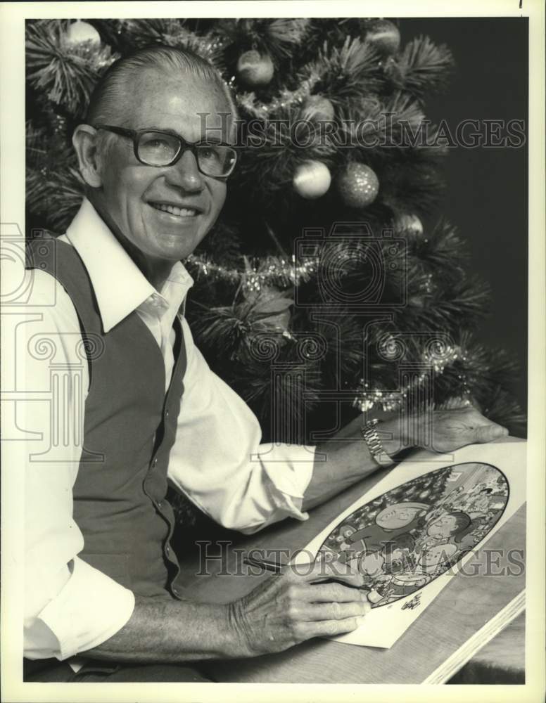 1979 Press Photo Cartoonist Bill Keane, Creator of &quot;The Family Circus&quot; - Historic Images
