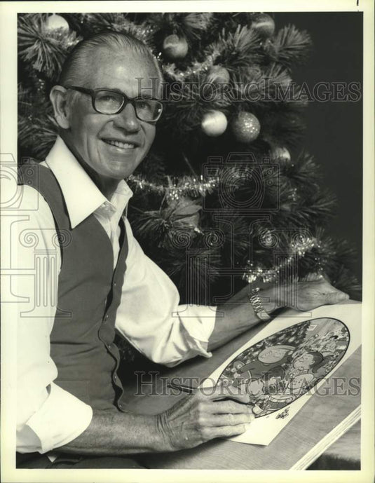 1979 Press Photo Cartoonist Bill Keane, Creator of "The Family Circus" - Historic Images
