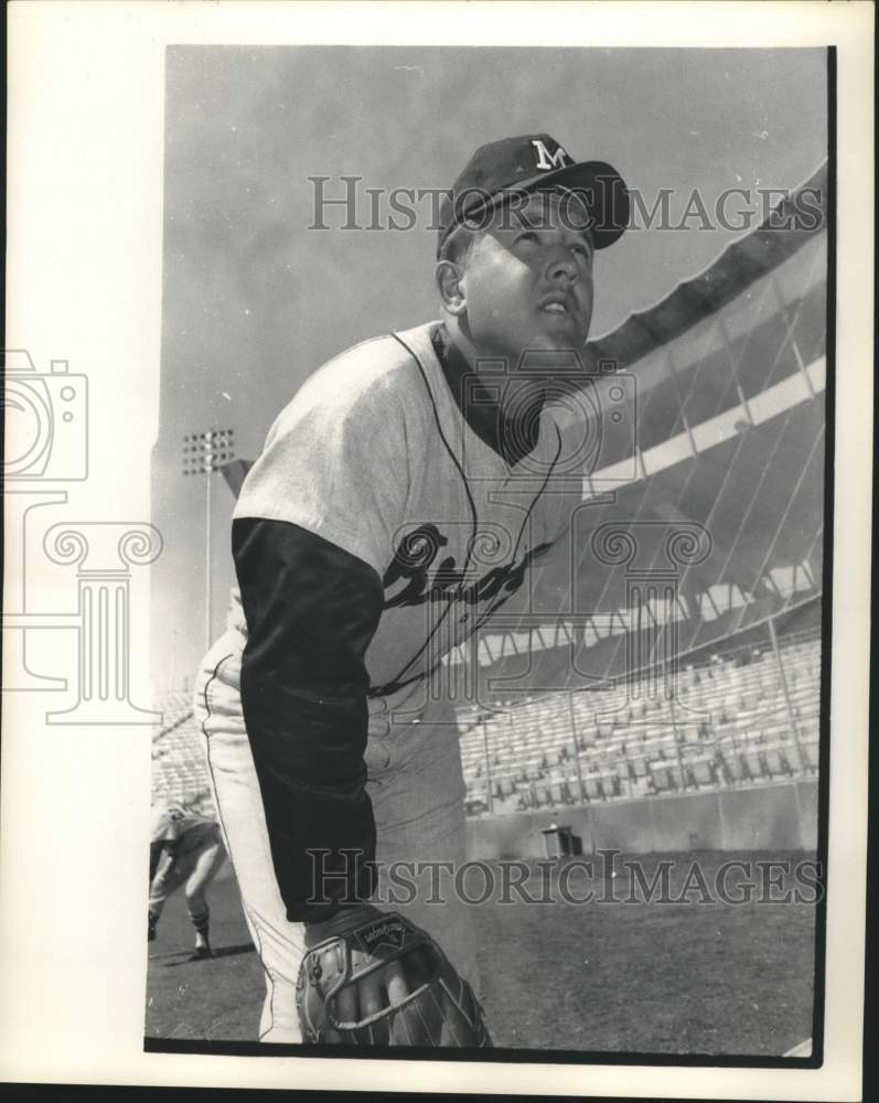 1965 Press Photo Milwaukee Brewers&#39; baseball player, Denny Lemaster. - Historic Images