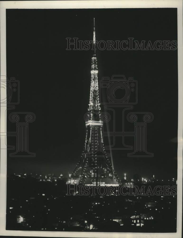 1959 Press Photo Tokyo Tower Is Taller Than Eiffel Tower And Popular Attraction - Historic Images