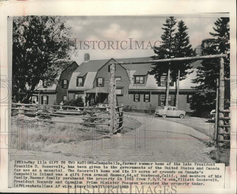 1963 Press Photo Franklin D. Roosevelt&#39;s summer home, Campobello Island, Canada - Historic Images