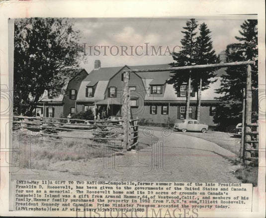 1963 Press Photo Franklin D. Roosevelt's summer home, Campobello Island, Canada - Historic Images