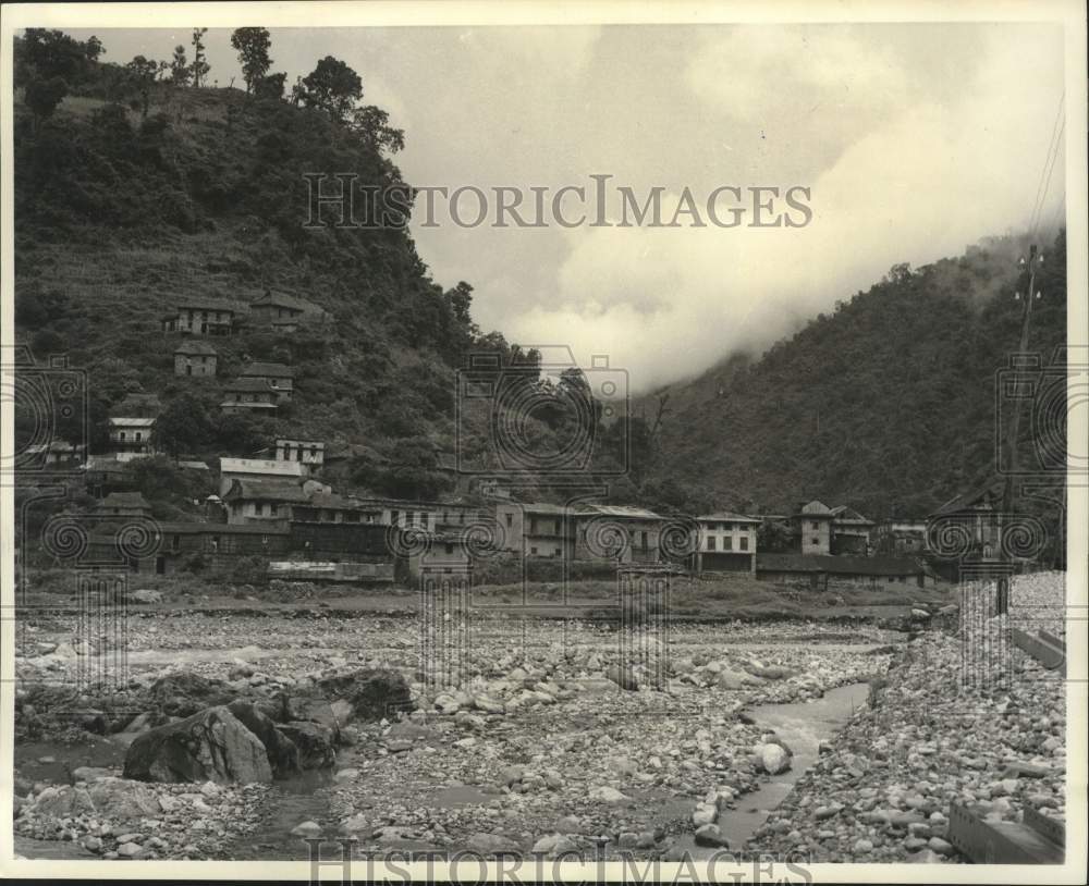 1963 Nepalese Village Perched on the Himalayan Foothills - Historic Images