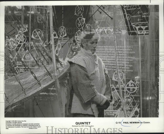 1979 Press Photo Actor Paul Newman as Essex in "Quintet" - Historic Images