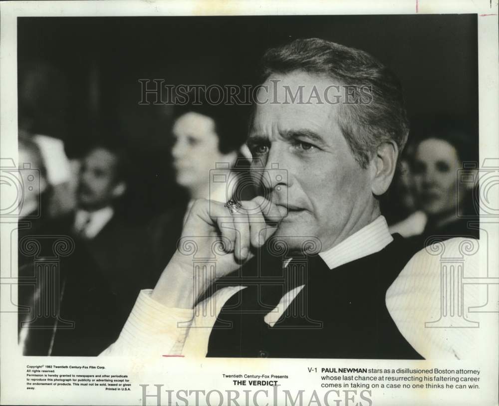 1982 Press Photo Actor Paul Newman stars in "The Verdict" - Historic Images