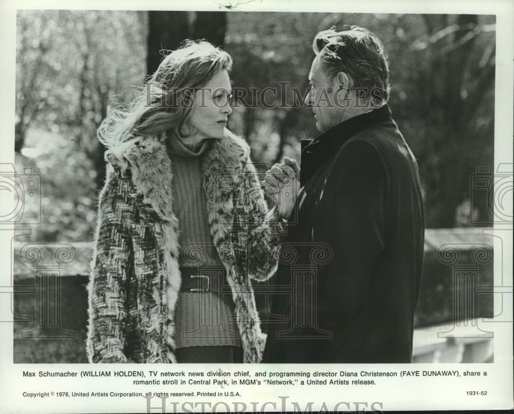 1976 Press Photo Faye Dunaway and William Holden in "Network" - Historic Images