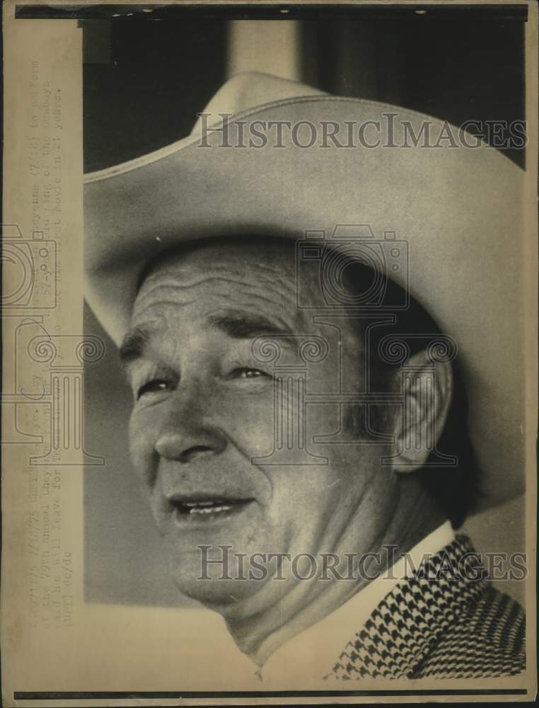 1985 Press Photo Actor Roy Rogers, 79th annual Cheyenne Frontier Day, Wyoming - Historic Images