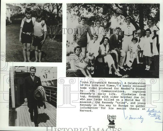 1988 Press Photo John Fitzgerald Kennedy and family photos - Historic Images