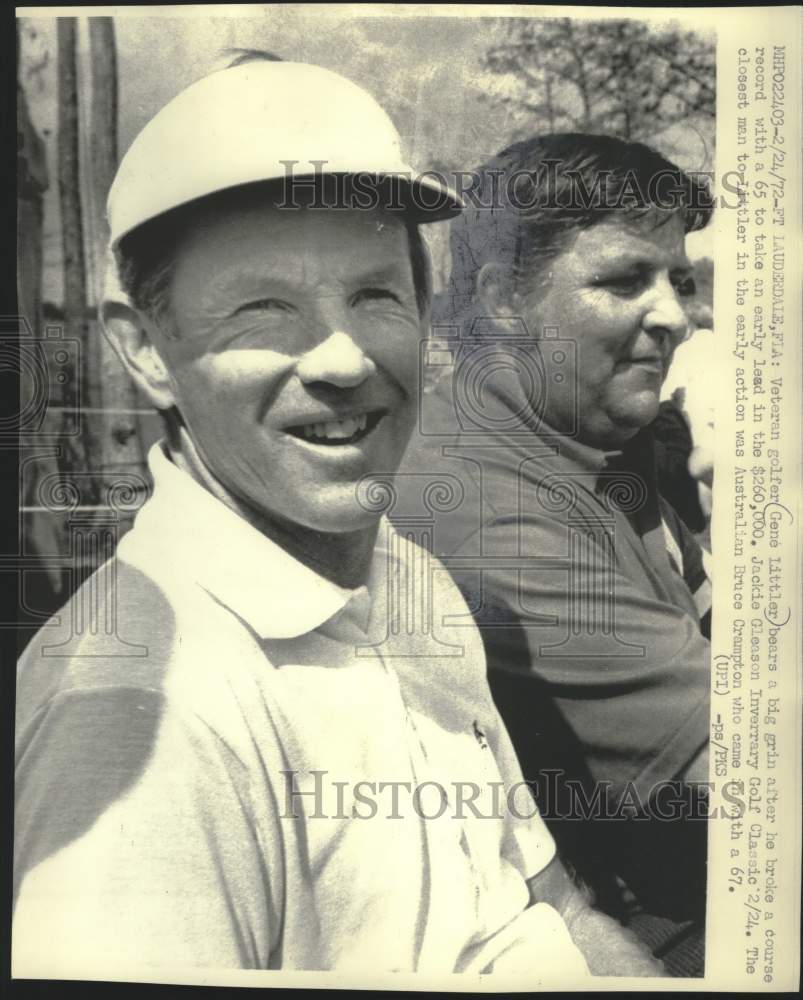 1972 Press Photo Veteran golfer Gene Littler happy to break records in Florida- Historic Images