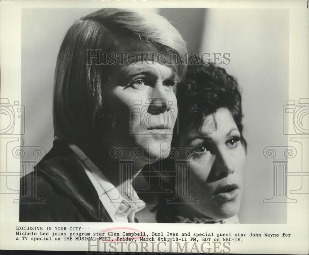 Press Photo Glen Campbell And Michele Lee On The Musical West - Historic Images