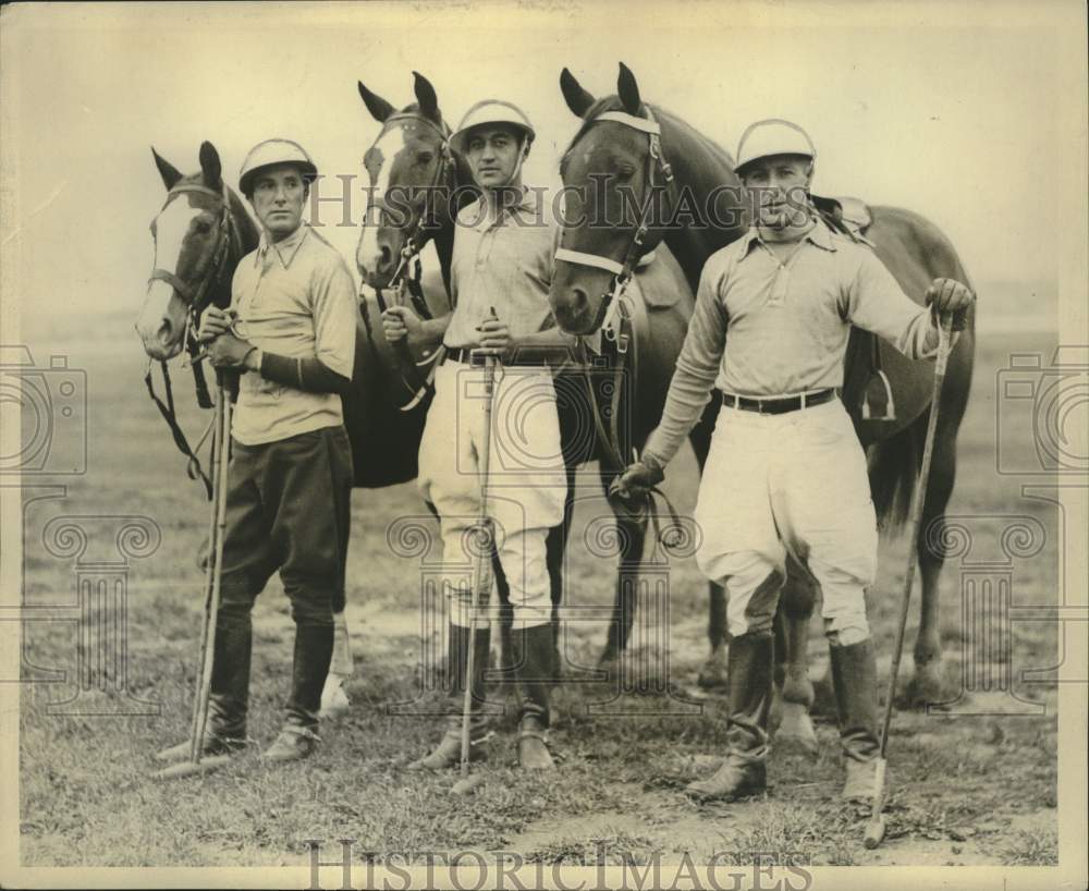 1932 Press Photo Glen Ferguson, Dick Cullum, Arnie Fischer Fairgrounds Polo Team - Historic Images