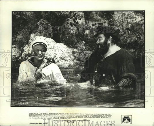 1981 Press Photo Actors Robin Williams & Paul Smith in "Popeye" - Historic Images