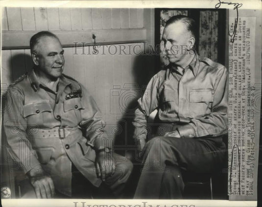 1944 Press Photo US Chief of Staff General George Marshall & General Sir Thomas - Historic Images