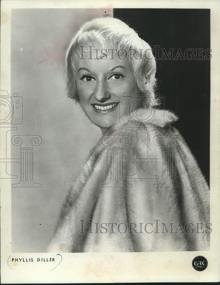 1962 Press Photo Comedian Phyllis Diller - Historic Images