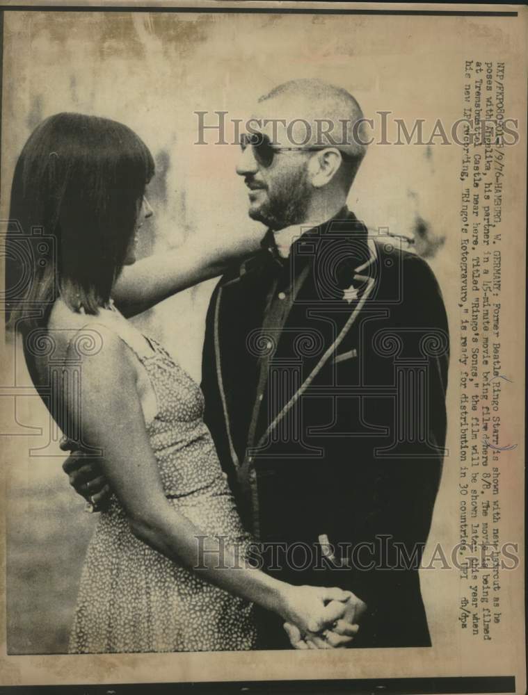 1976 Press Photo Former Beatle, Ringo Starr with his movie partner, Angelika - Historic Images