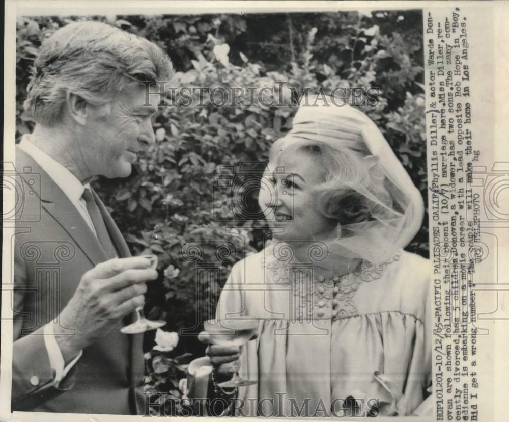 1965 Actor Warde Donovan And Comedienne New Wife Phyllis Diller - Historic Images