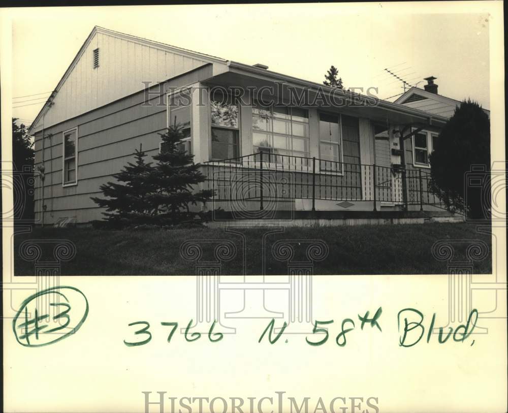 1986 Press Photo The 3766 N. 56th Boulevard home in Milwaukee by First Realty - Historic Images