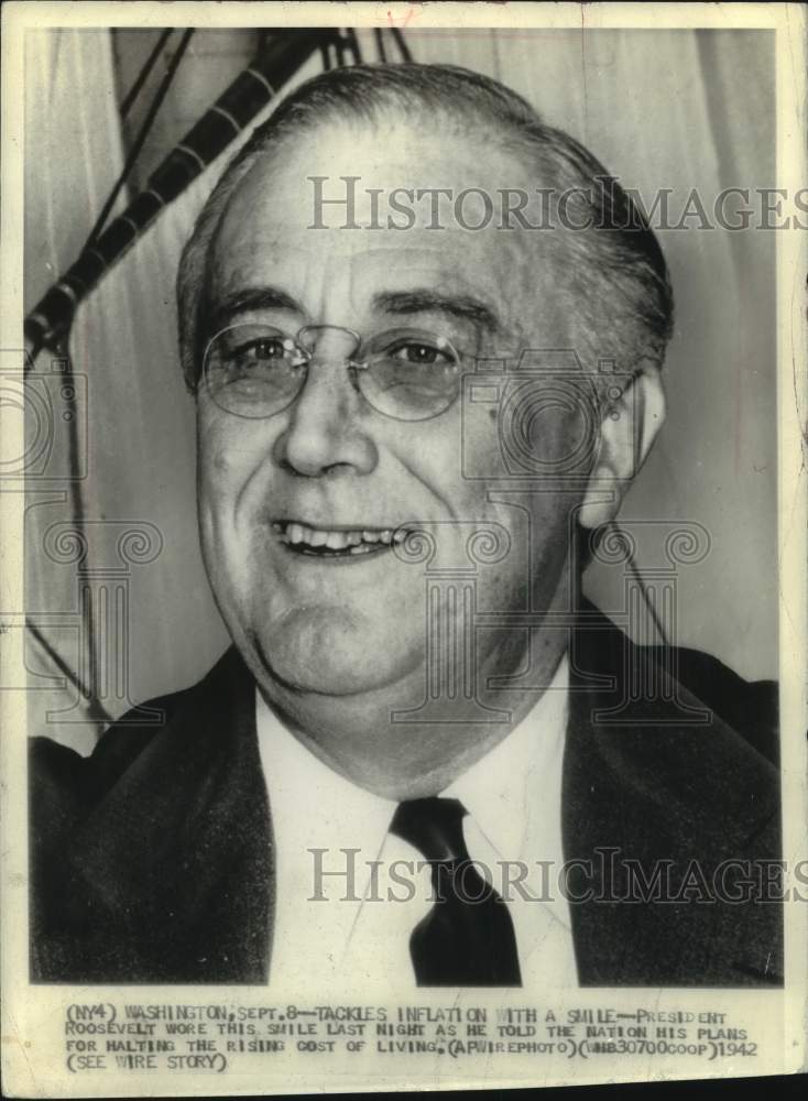 1972 Press Photo President Roosevelt talks of his plan to stop rising costs - Historic Images