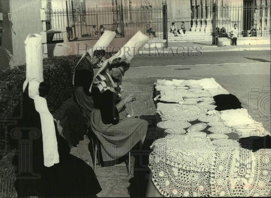 1971 Lacemakers in headdress in Chartres, France - Historic Images