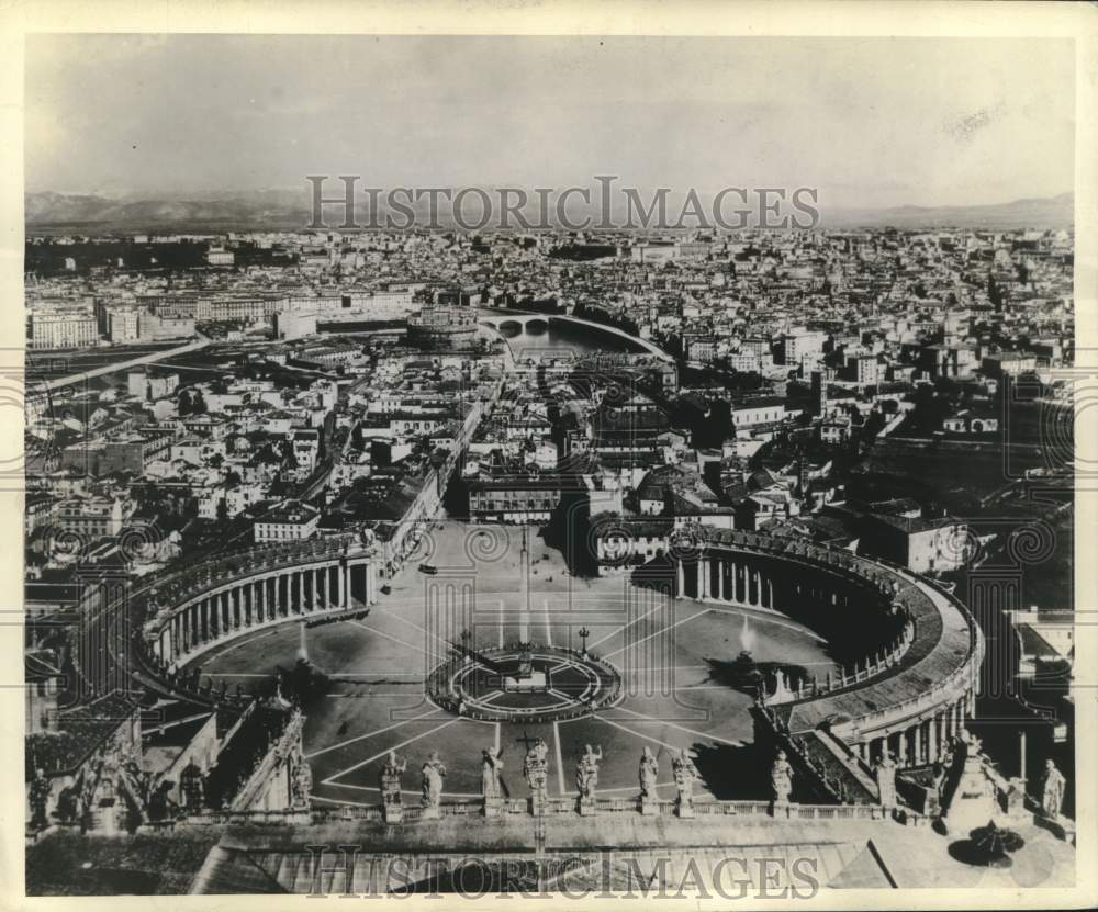 1944 Press Photo View of Rome from the roof of St. Peter&#39;s cathedral, Italy - Historic Images