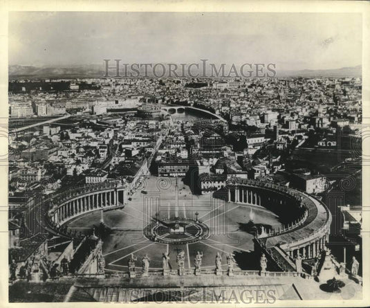 1944 Press Photo View of Rome from the roof of St. Peter's cathedral, Italy - Historic Images